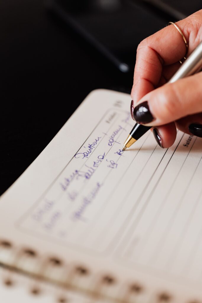 writing down thoughts to stop overthinking