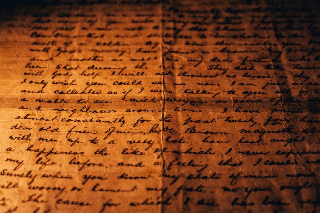 handwriting connecting to a thread of past entries